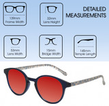 Medspex EL15557R Crystal Navy Blue Modern Art Pink Deep Red Color Therapy Reading Glasses