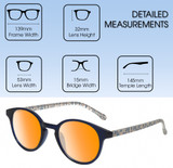 Medspex EL15557R Crystal Navy Blue Modern Art Pink Light Orange Color Therapy Reading Glasses