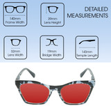 Medspex 8240 Jelly White Front/Blue Demi Pattern/Solid Green Temples Deep Red Color Therapy Reading Glasses