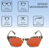 Medspex 8240 Jelly White Front/Brown Demi Pattern/Solid Green Temples Amber Orange Color Therapy Reading Glasses