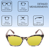 Medspex 8240 Jelly White Front/Wine+Black+Yellow Demi Pattern/Solid Green Temples Gold Yellow Color Therapy Reading Glasses
