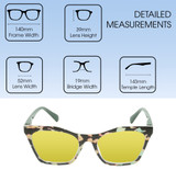 Medspex 8240 Jelly White Front/Green Demi Pattern/Solid Green Temples Gold Yellow Color Therapy Reading Glasses