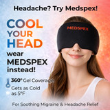 Medspex Migraine Relief Cap [One Size] Headache Relief Cap for Cooling Ice Head Wrap, Hot/Cold Therapy Compression Gel Sinus Cover |Head Wrap for Tension, Puffy Eyes |Healthcare Hot & Cold Therapies image 2