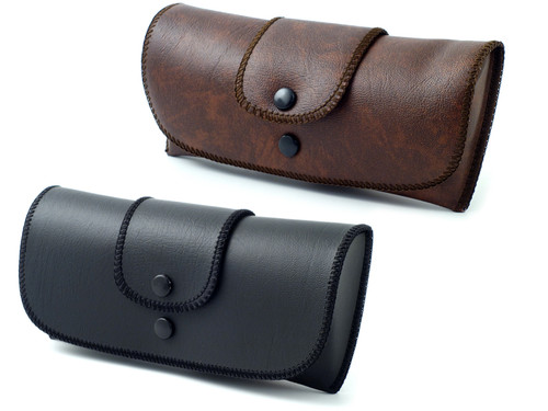 Mens Slim Half-Clip Soft Eyeglass Case Soft Synth. Leather Choose Black or  Brown - Speert International