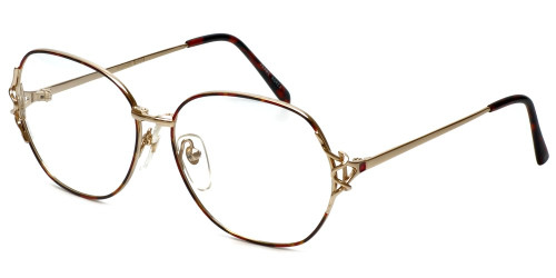 Fashion Optical Reading Glasses E1013 in Gold-Demi-Amber with Blue Light Filter
