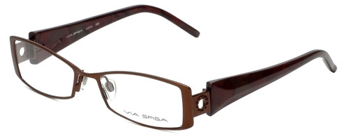 Via Spiga Designer Blue Light Blocking Reading Glasses Lustria-550 in Brown 52mm