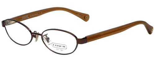 Profile View of Coach Designer Progressive Blue Light Glasses HC5032-9076-52 Satin Brown 52mm