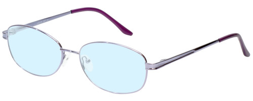 Profile View of Jubilee J5877 Designer Progressive Lens Blue Light Blocking Eyeglasses in Purple Mens Oval Full Rim Metal 59 mm