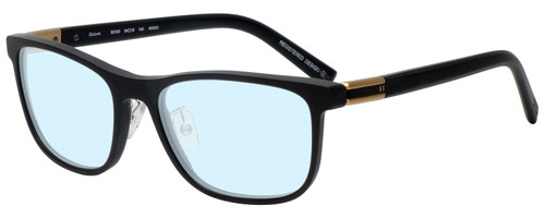 Profile View of OGA 8314O-AF-NN030 Designer Blue Light Blocking Eyeglasses in Satin Black Gold Unisex Classic Full Rim Acetate 54 mm