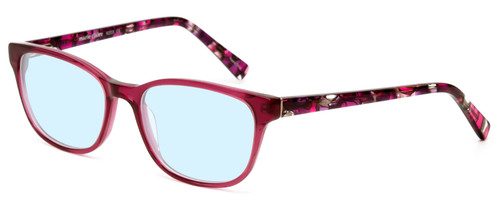 Profile View of Marie Claire MC6203-PLU Designer Blue Light Blocking Eyeglasses in Plum Purple Crystal Pink Ladies Classic Full Rim Acetate 51 mm