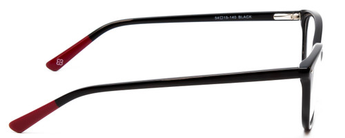Side View of Marie Claire MC6205-BLK Designer Blue Light Blocking Eyeglasses in Black Red Ladies Cateye Full Rim Acetate 54 mm