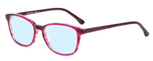 Profile View of Marie Claire MC6249-RUB Designer Progressive Lens Blue Light Blocking Eyeglasses in Ruby Red Crystal Pink Ladies Cateye Full Rim Acetate 47 mm