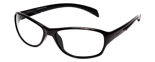 Profile View of Coyote BP-14 Designer Blue Light Blocking Eyeglasses in Gloss Black Unisex Wrap Full Rim Acetate 58 mm