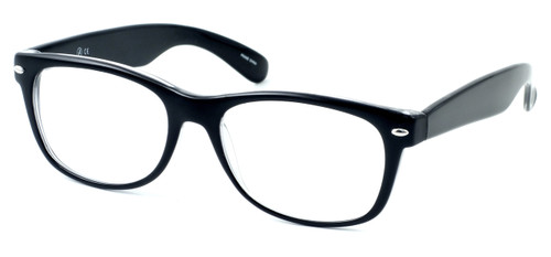 Profile View of Calabria Soho by Vivid 101 Designer Blue Light Blocking Glasses in Black Crystal