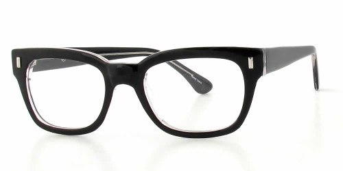 Profile View of Calabria Soho by Vivid 99 Designer Blue Light Blocking Glasses in Black Crystal