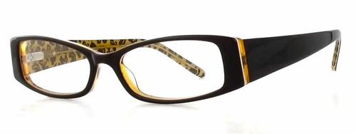 Profile View of Calabria Vivid 747 Designer Blue Light Blocking Glasses in Black Leopard Cateye