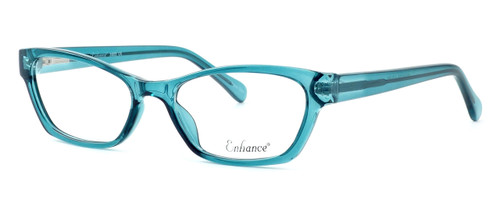 Profile View of Enhance Optical Designer Blue Light Blocking Glasses 3903 in Azure Cateye 49mm