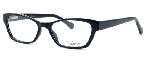 Profile View of Enhance Optical Designer Blue Light Blocking Glasses 3903 in Black Cateye 49mm