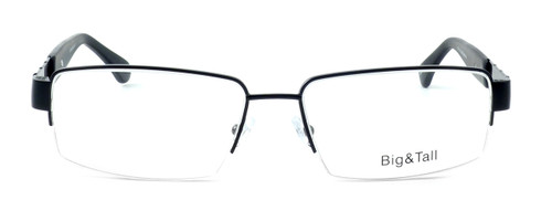 Front View of Calabria Optical Designer Blue Light Blocking Glasses Big&Tall Style 11 in Black