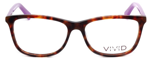 Front View of Calabria Viv 848 Designer Blue Light Blocking Glasses in Demi-Purple Square 53mm