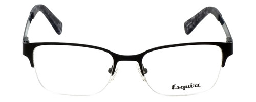 Front View of Esquire Designer Blue Light Blocking Glasses EQ1521 Satin-Black 53mm Oval Oval