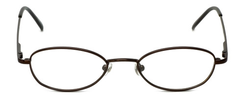 Profile View of Flex Collection Designer Blue Light Blocking Glasses FL-76 Brown 46mm Women Oval