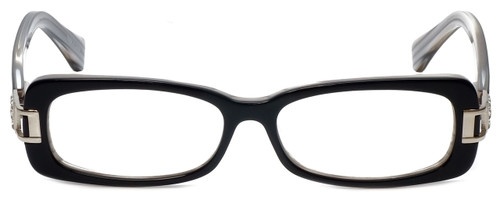 Front View of Calabria Designer Blue Light Blocking Glasses 853 Oreo Ladies Acetate Oval 56mm