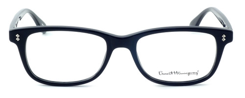 Front View of Ernest Hemingway Designer Blue Light Blocking Glasses H4617 in Black 52mm Square
