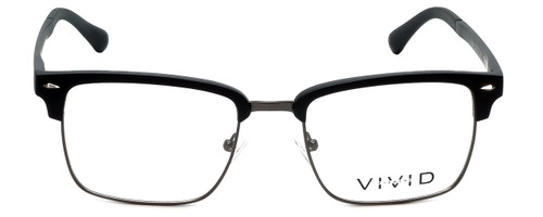 Front View of Calabria Viv Designer Blue Light Blocking Glasses Vivid-257 in Black 52mm Square