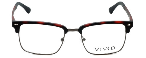 Front View of Calabria Viv Designer Blue Light Blocking Glasses Vivid-257 in Demi Red 52mm