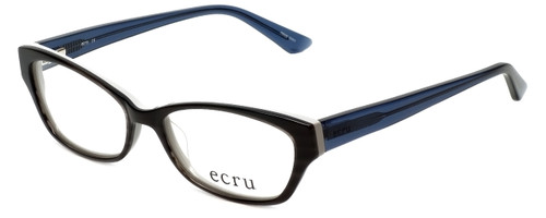 Profile View of Ecru Designer Blue Light Blocking Glasses Ferry-032 in Cerulean 53mm Cateye 53mm
