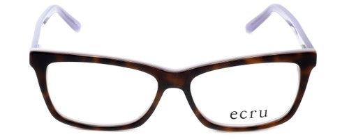 Front View of Ecru Designer Blue Light Blocking Glasses Springfield-017 Tortoise-Purple 53mm