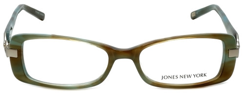 Front View of Jones New York Designer Blue Light Blocking Glasses J738 in Aqua Brown 52mm