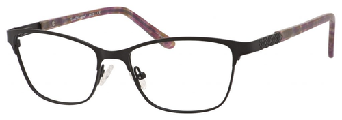 Profile View of Ernest Hemingway H4822 Womens Progressive Lens Blue Light Glasses in Black 52 mm