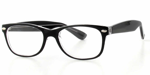 Profile View of Calabria Soho by Vivid 1008 Designer Progressive Blue Light Glasses in Black
