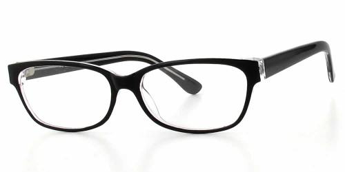 Profile View of Calabria Soho/Vivid 1009 Designer Progressive Blue Light Glasses Black Crystal