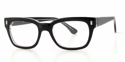 Profile View of Calabria Soho by Vivid 99 Designer Progressive Blue Light Glasses Black Crystal