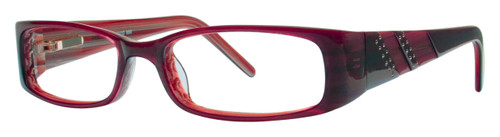 Profile View of Calabria Vivid 659 Designer Progressive Lens Blue Light Glasses Red Unisex 52mm