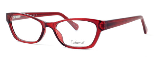 Profile View of Enhance Optical Designer Progressive Lens Blue Light Glasses 3903 in Burgundy