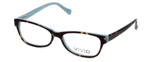 Profile View of Calabria Splash Designer Progressive Lens Blue Light Glasses SP59 in Demi-Blue