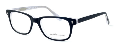 Profile View of Ernest Hemingway Progressive Blue Light Glasses H4617 in Matte-Black-White 52mm