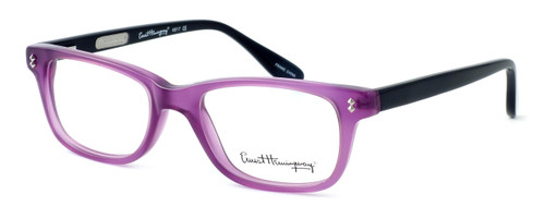 Profile View of Ernest Hemingway Progressive Blue Light Glasses H4617 Small Purple-Black 48mm