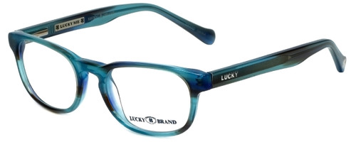 Profile View of Lucky Brand Designer Progressive Blue Light Glasses Dynamo-Aqua in Aqua 45mm