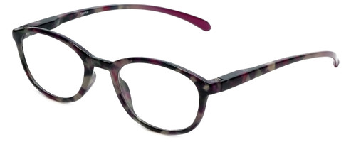 Profile View of Calabria R772 Designer Blue Light Block Glasses Purple Unisex Acetate Oval 49 mm