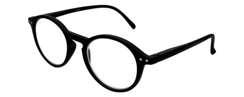 Profile View of Calabria Elite Lady Designer Blue Light Blocking Glasses ZT1662 Round Black 48mm