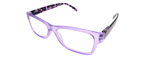 Profile View of Calabria Morgan Rectangular Designer Blue Light Glasses 52mm Violet Frost Purple