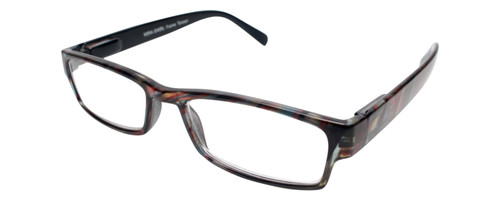 Profile View of Calabria Mira Rectangular Progressive Blue Light Glasses 50 mm Swirl Multi-Color