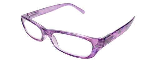Profile View of Calabria Dora Round&Oval Designer Blue Light Block Glasses 50 mm in Grape Purple