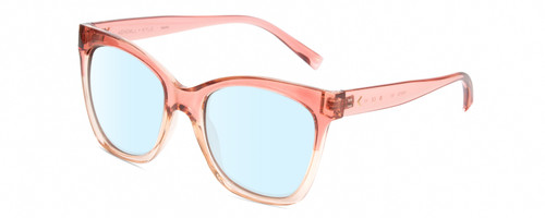 Profile View of Kendall+Kylie KK5120CE MARA Designer Blue Light Blocking Eyeglasses in Blush Pink Crystal Ladies Cat Eye Full Rim Acetate 55 mm
