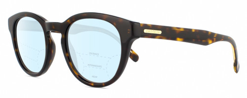 Profile View of CARRERA 252/S Designer Progressive Lens Blue Light Blocking Eyeglasses in Havana Tortoise Gold Unisex Cat Eye Full Rim Acetate 50 mm